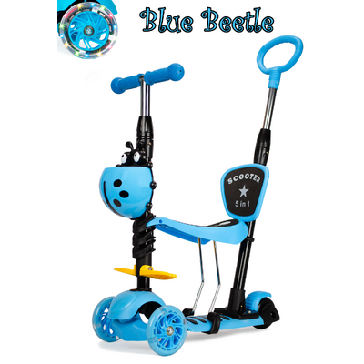 3 Wheel MULTI Scooter with LED Light Wheels - Blue Beetle