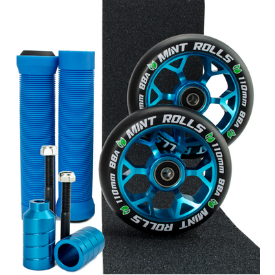Mint Rolls 110mm Wheels Grips Pegs Tape Pack Blue