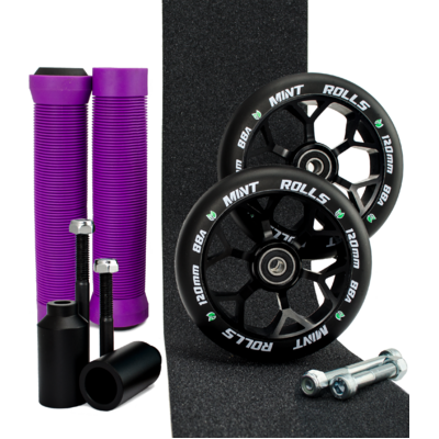 Mint Rolls 120mm Wheels Grips Pegs Pack Purple