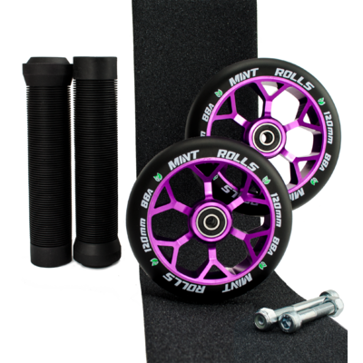Mint Rolls 120mm Wheels Grips Tape Pack Purple Black
