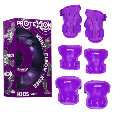 Crazy Skates Protexion Kids Tri-Pack Purple