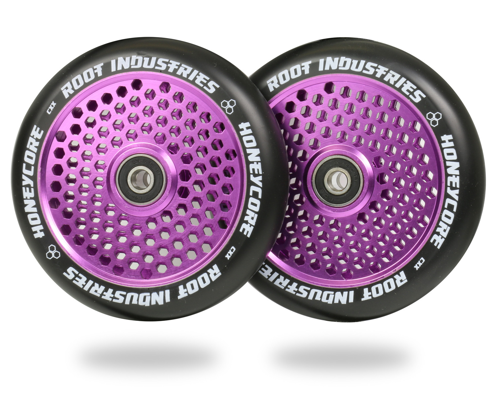 Root Honeycore 110mm Purple Scooter Wheels With Bearings + Free Axles