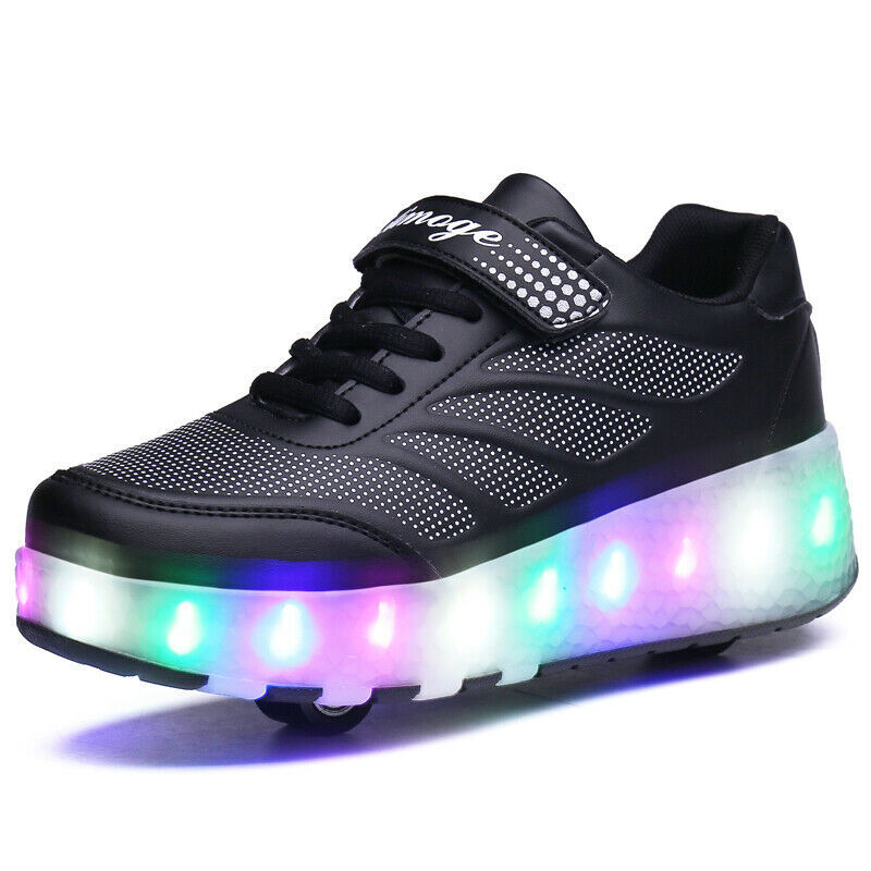 Blacklight LED Light Roller Sneakers Kids Wheel Rechargeable Shoes
