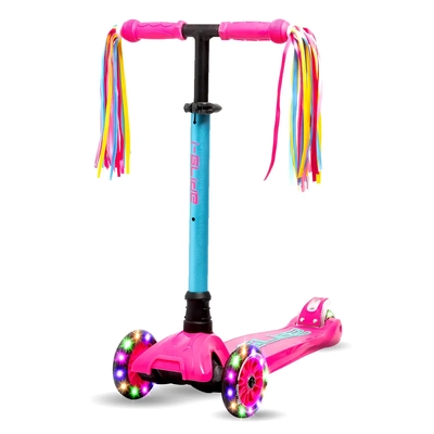 Product thumbnail for i-Glide 3 Wheel Scooter with Ribbons - Pink Aqua