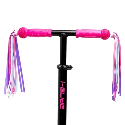 Product thumbnail for i-Glide 3 Wheel Scooter with Ribbons - Pink Black