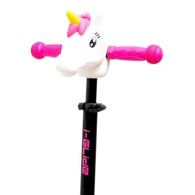 Product thumbnail for i-Glide 3 Wheel Scooter with Unicorn Head - Pink Black