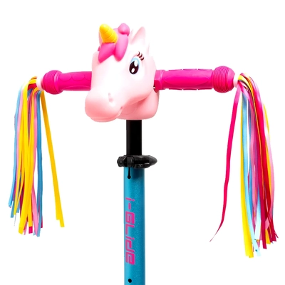 Product thumbnail for i-Glide 3 Wheel Scooter with Unicorn Head Ribbons - Pink Aqua