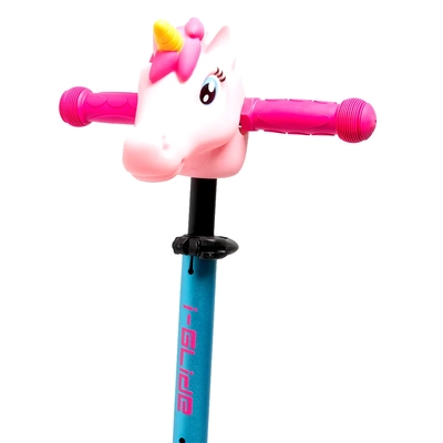 Product thumbnail for i-Glide 3 Wheel Scooter with Unicorn Head - Pink Aqua