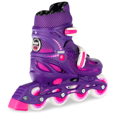Product thumbnail for Crazy Skates 148 Adjustable Inline Skates - Purple Glitter - Large 5-8