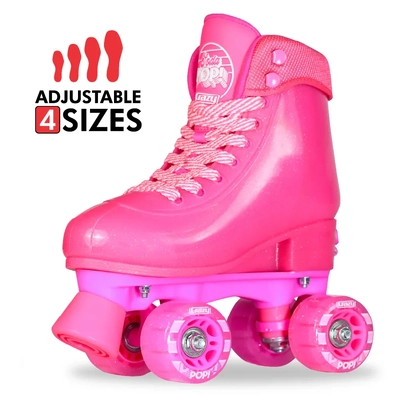 Product image thumbnail for Crazy Skates Soda Pop Adjustable Roller Skates - Strawberry Slide Small