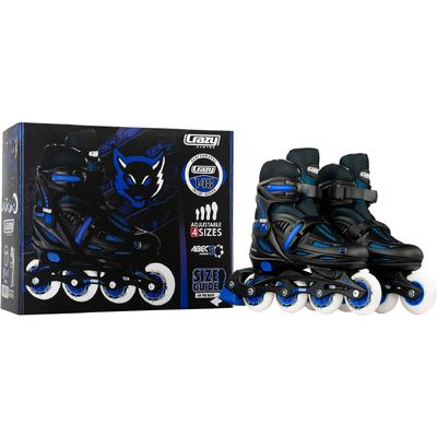 Product thumbnail for Crazy Skates 148 Adjustable Inline Skates - Black Small j11-1