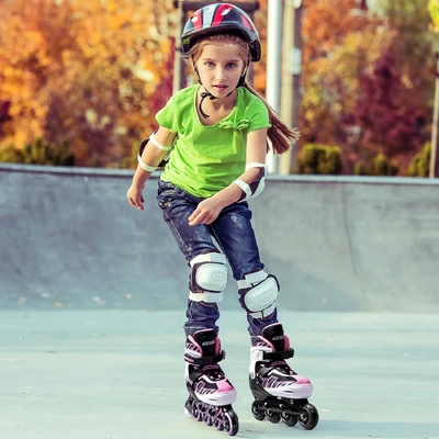 Product image thumbnail for Ecoo Inline LED Skates - Pink Medium 20cm-22cm