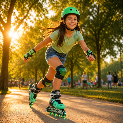 Product image thumbnail for Metroller 2 in 1 LED Inline Roller Skate Combo - Green