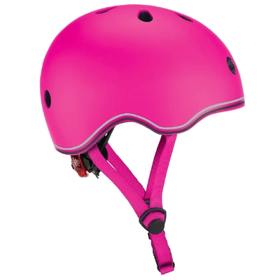 Product thumbnail for Globber Kids Helmet w/Flashing LED Light Xs/S - Deep Pink 51-55 cm
