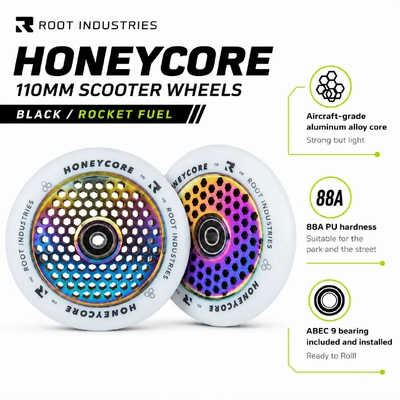 Product image thumbnail for Root Industries White/Honeycore NeoChrome 110mm Wheel & Grip Pack