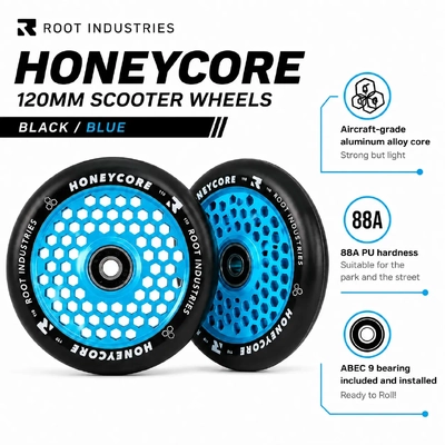 Product image thumbnail for Root Industries Honeycore Blue 120mm Wheel & Grip Pack