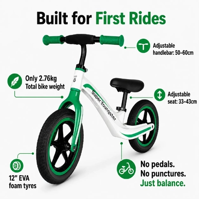 Product image thumbnail for Super Youngster Ultra Light Balance Bike - Green