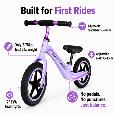 Product image thumbnail for Super Youngster Ultra Light Balance Bike - Purple