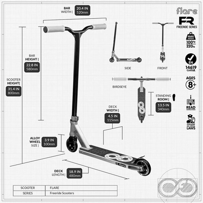 Product image thumbnail for Infinity Flare FR Scooter - Blue