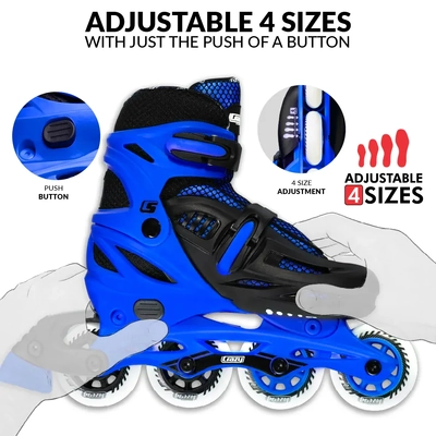 Product image thumbnail for Crazy Skates Blade Adjustable Inline Skates - Blue Small