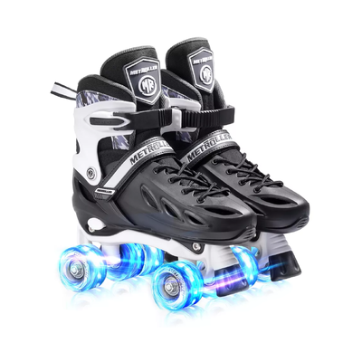 Product image thumbnail for Metroller 2 in 1 LED Inline Roller Skate Combo - Black