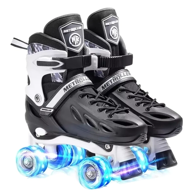 Product thumbnail for Metroller 2 in 1 LED Inline Roller Skate Combo - Black Small 17.5cm-20cm
