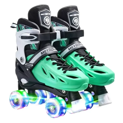 Product thumbnail for Metroller 2 in 1 LED Inline Roller Skate Combo - Green - Small 17.5cm-20cm