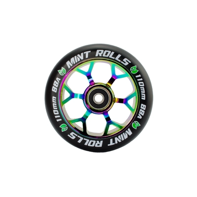 Product thumbnail for Mint Rolls 110mm Wheels Grips Pegs Tape Pack Oil Slick/Arctic