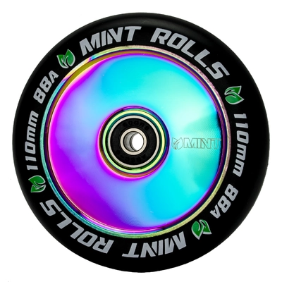 Product thumbnail for Mint Rolls Hollow Core 110mm Wheels Grips & Tape Pack Oil Slick/Black