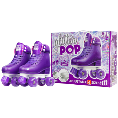 Product thumbnail for Crazy Skates Glitter Pop Adjustable Roller Skates - Purple Medium 3-6