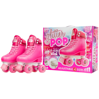 Product thumbnail for Crazy Skates Glitter Pop Adjustable Roller Skates - Pink - Medium 3-6