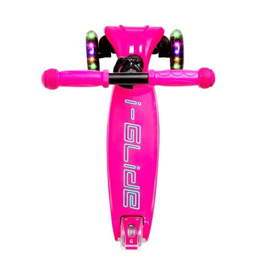 Product thumbnail for i-Glide 3 Wheel Scooter with Unicorn Basket - Pink Aqua