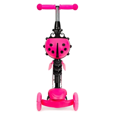 Product thumbnail for 3 Wheel MULTI Scooter with LED Light Wheels - Pink Ladybug