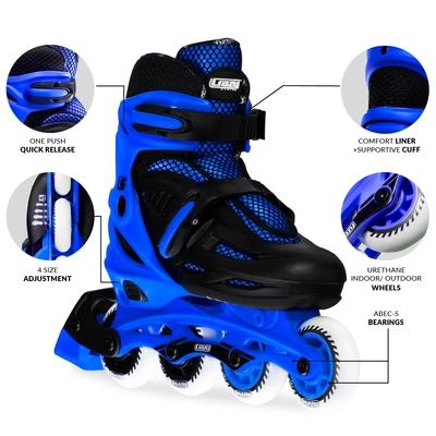 Product image thumbnail for Crazy Skates Blade Adjustable Inline Skates - Blue Pink