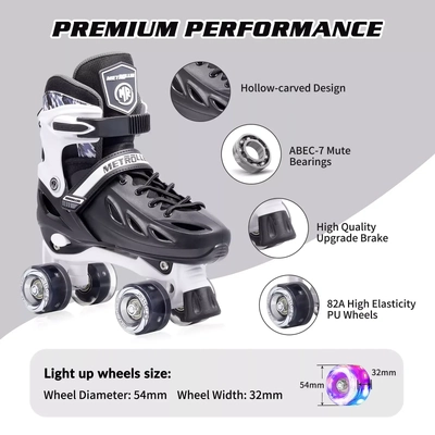 Product image thumbnail for Metroller 2 in 1 LED Inline Roller Skate Combo - Black Small 18.5cm-20.5cm