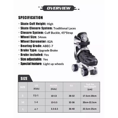Product thumbnail for Metroller 2 in 1 LED Inline Roller Skate Combo - Green - Small 17.5cm-20cm