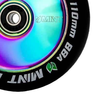 Product thumbnail for Mint Rolls Hollow Core 110mm Wheels Grips & Tape Pack Oil Slick/Black