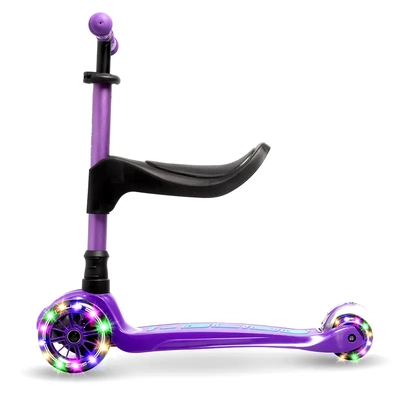 Product thumbnail for i-Glide 3 Wheel Scooter with Toddler Seat - Purple