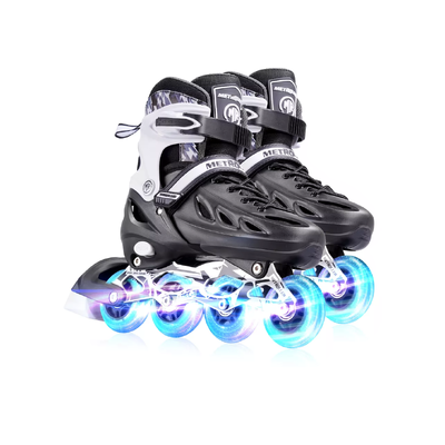 Product image thumbnail for Metroller 2 in 1 LED Inline Roller Skate Combo - Black