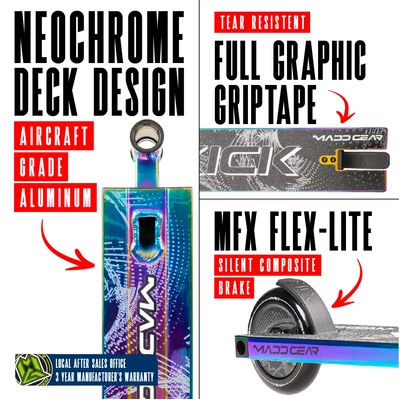 Product image thumbnail for Madd Gear Kick Extreme Scooter - NeoChrome