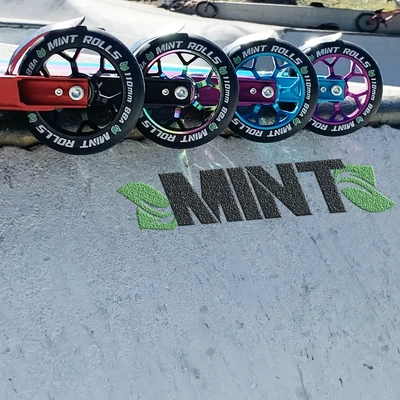 Product thumbnail for Mint Rolls 120mm Wheels Grips Tape Pack Oil Slick Black