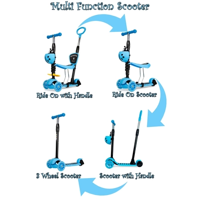 Product thumbnail for 3 Wheel MULTI Scooter with LED Light Wheels - Blue Beetle