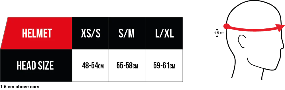 Core Action Sports Helmet Size Guide