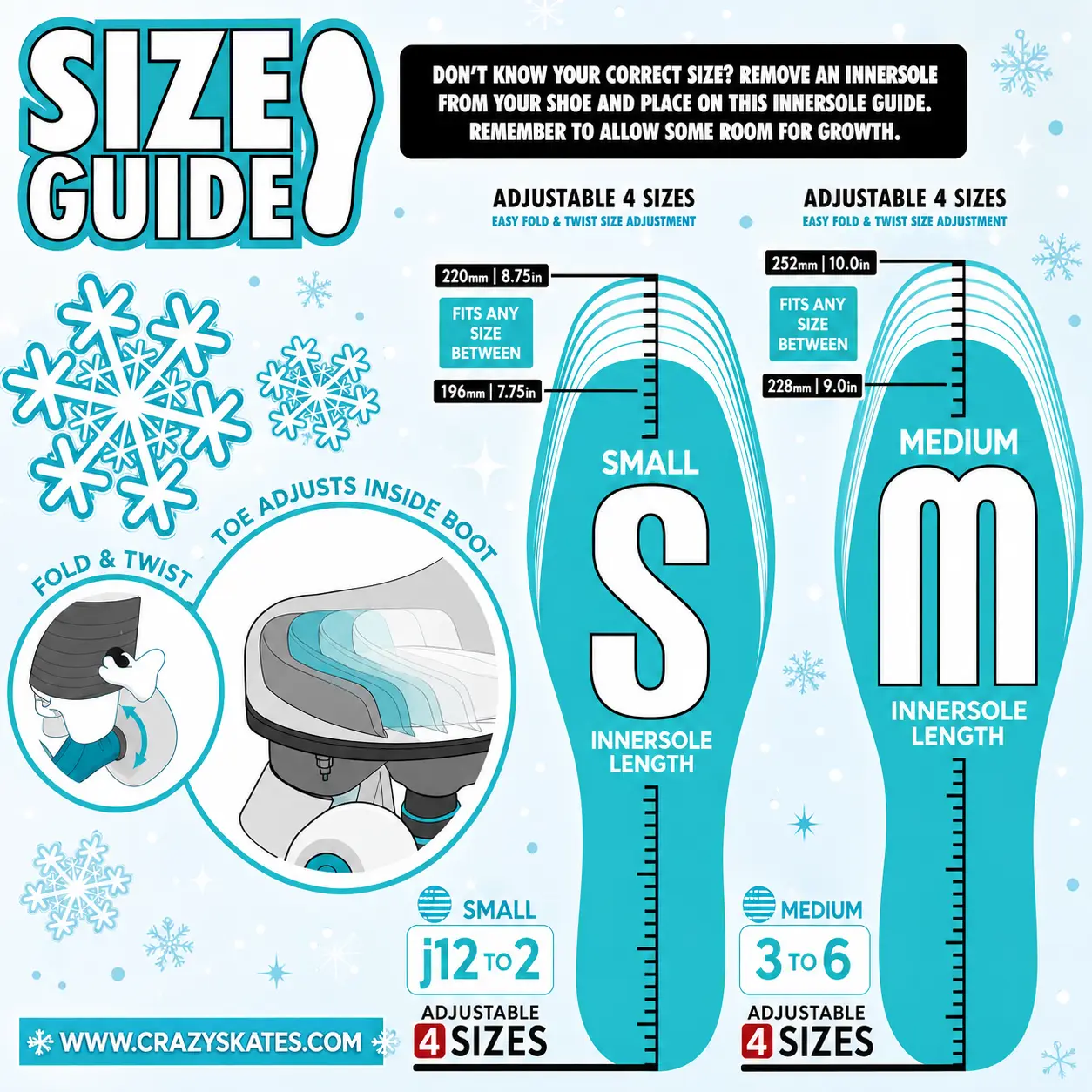 Crazy Skate Sizing Guide