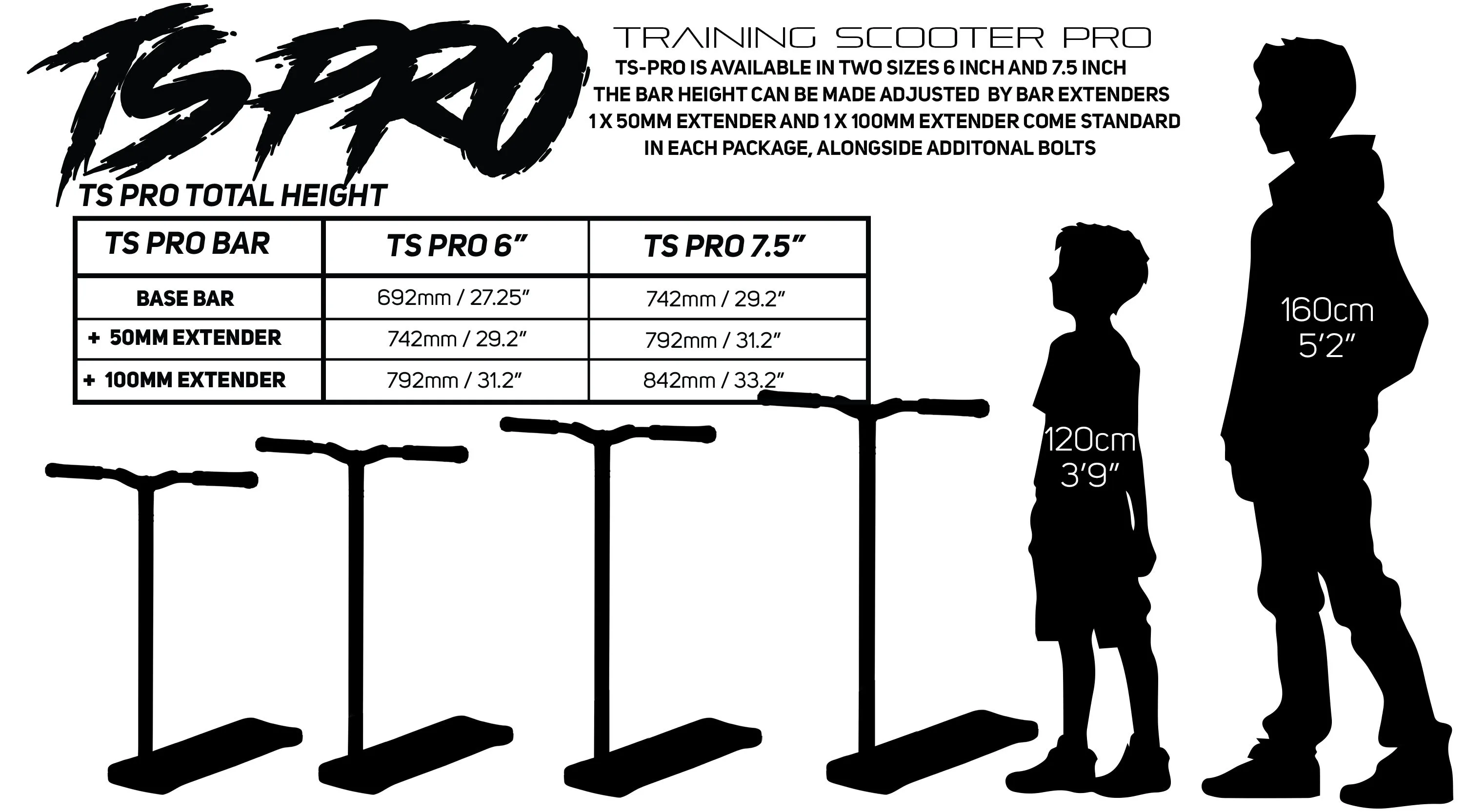Envy TS Pro Trampoline Scooter Size Chart