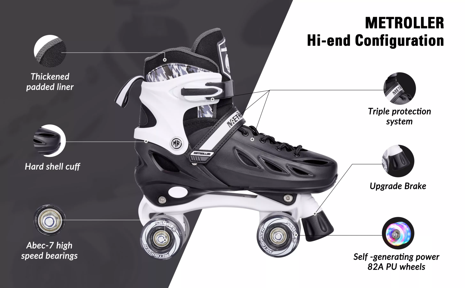 Metroller 2 in 1 LED Inline Roller Skate Combo Promo 3