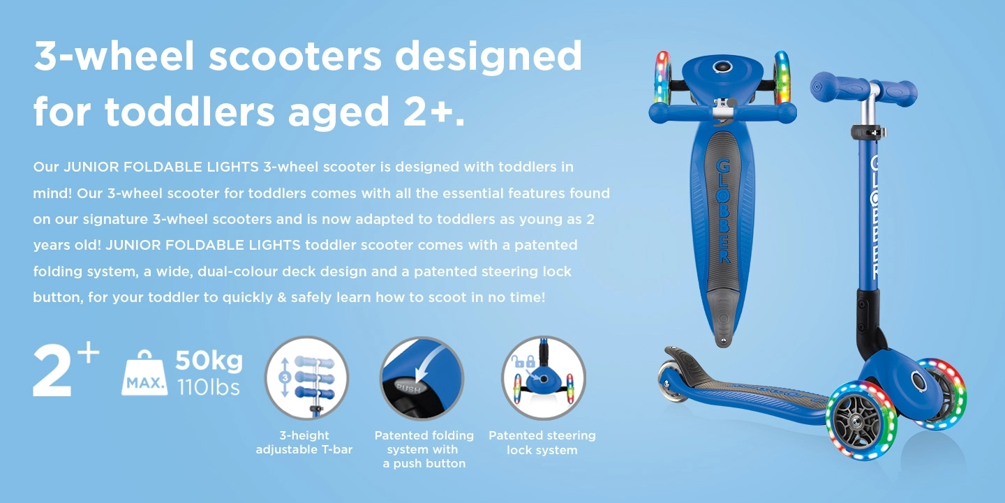 Globber Jnr Primo Lights Foldable Specs 2