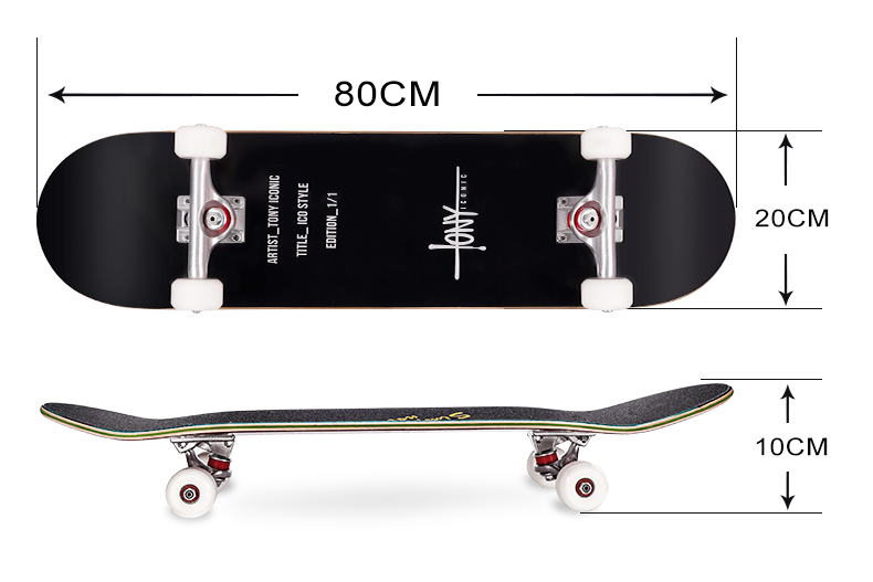 skateboard dimensions