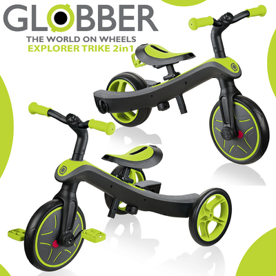 Globber Explorer Trike 2 in 1 - Lime Green