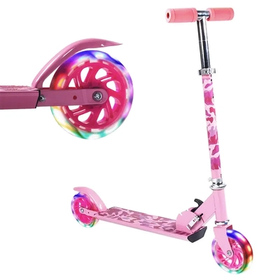 Kids LED Folding Scooter - Pink